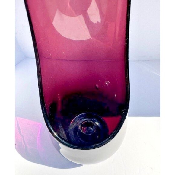 2 VTG Viking Glass Taperglow Amethyst  Candlestick Candleholder Purple 17.5" MCM - Picture 11 of 14